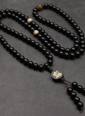 古风108颗木质项链女男佛珠念珠