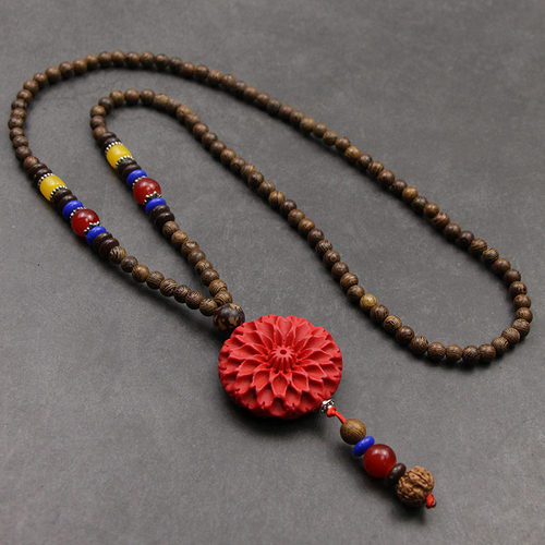 复古毛衣链木珠长款项链衣服配饰影视男女百搭毛衣链民族风挂件 - 图3