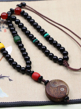 黑花梨短款挂件原创项链