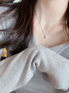 925纯银超闪mini四方形项链