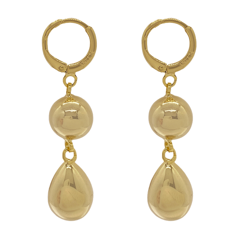 巴黎戏法 高级感法式金属几何水滴吊坠耳环 精致简约小众设计耳挂 - 图3