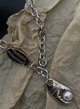 复古做旧土星珍珠蟹项链