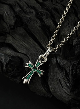 欧美潮牌做旧十字架项链男女个性经典锁骨链百搭锁骨链配饰