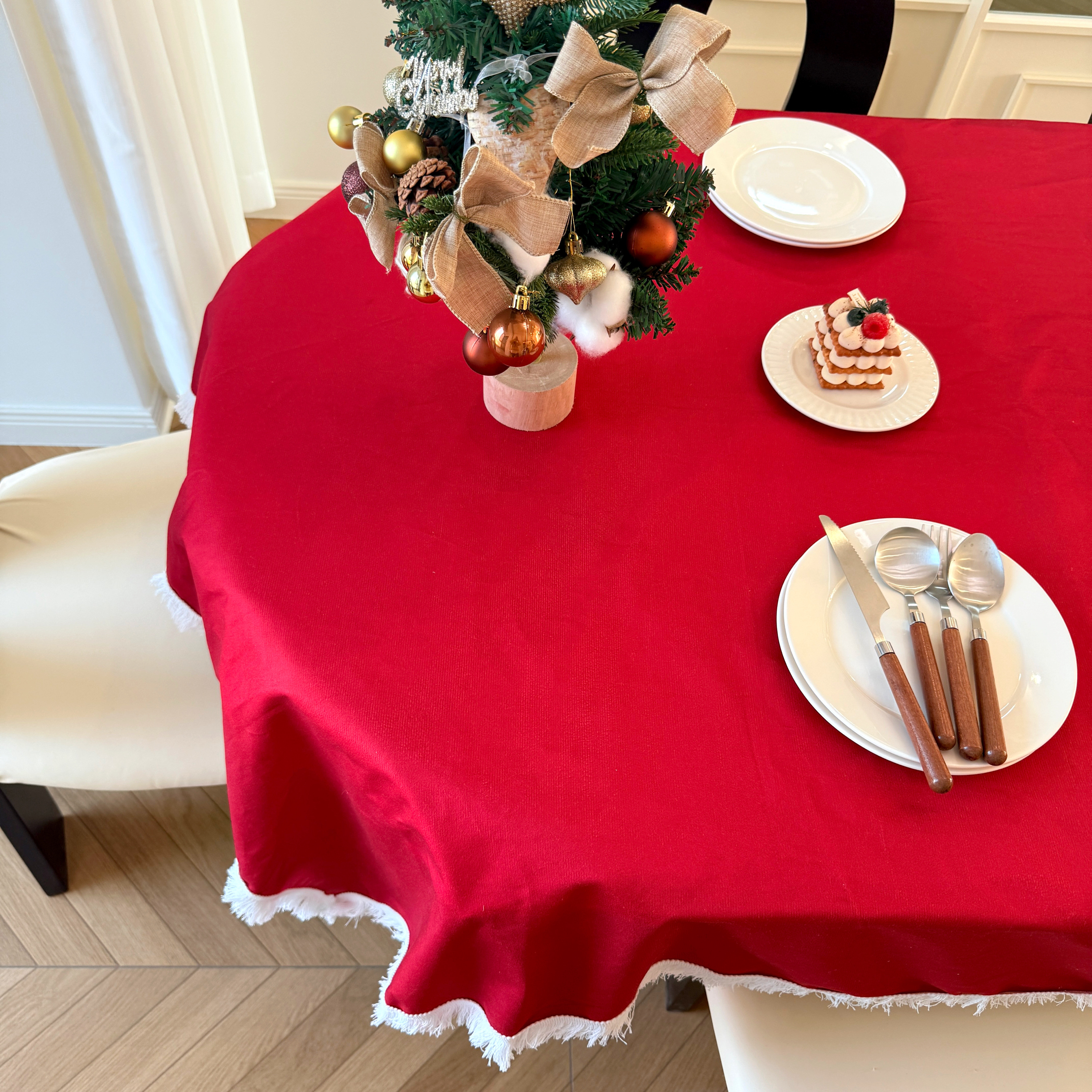 圣诞桌布格子花边绒布餐桌布正方形流苏茶几防尘布格纹桌布定制,淘宝优惠券,粉丝福利购,淘宝优惠卷