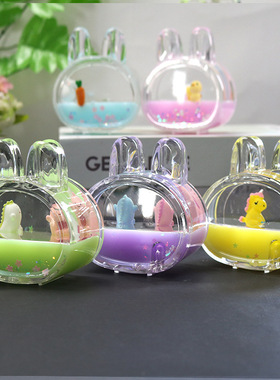 SY115奶色兔子造型入油卡通动物家居办公笔插装饰摆件学生礼物