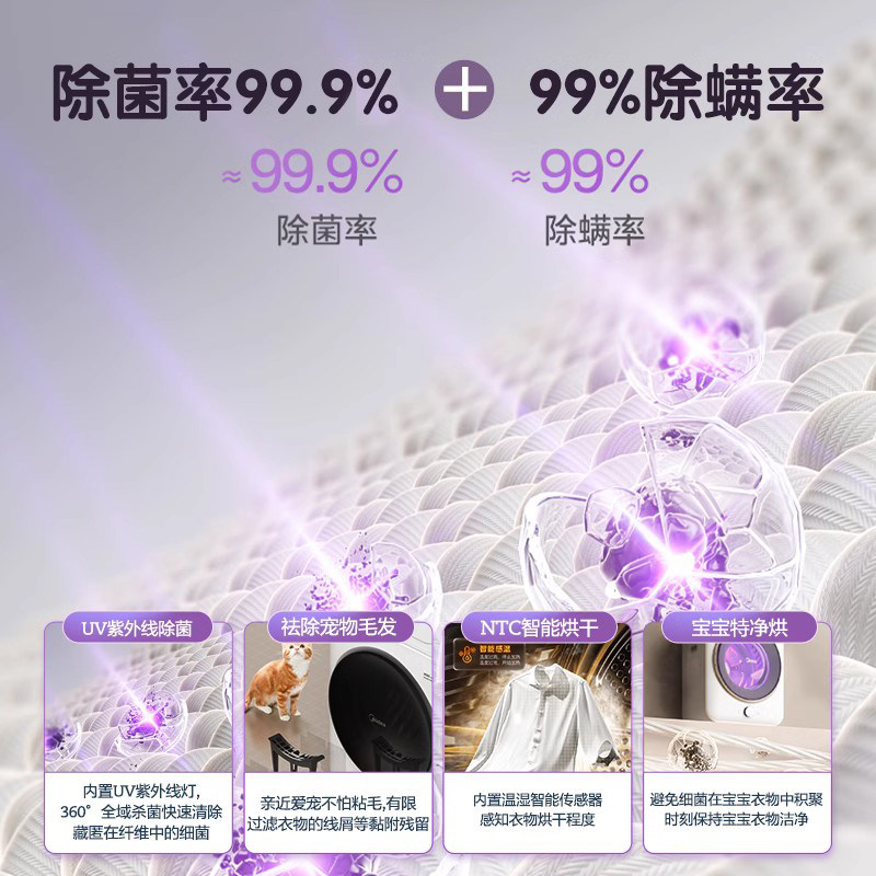 美的4kg全自动家用迷你小型烘干机 美的洗衣机烘干机