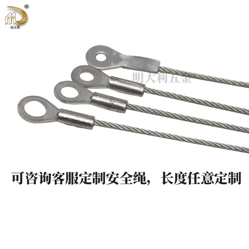 1.5mm钢丝绳连接鱼眼端子灯饰保险绳不锈钢端安全绳灯具保险挂绳 - 图2