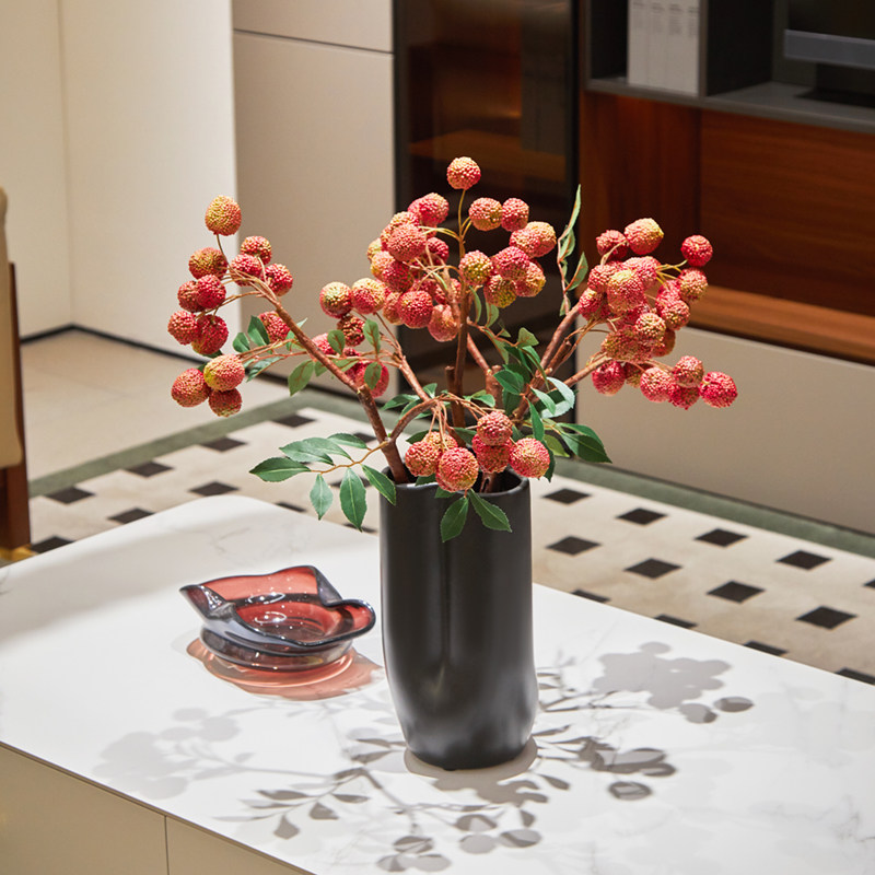 高端送人仿真寓意励志礼品花室内仿生粉红荔枝果树枝假花装饰摆件,淘宝优惠券,粉丝福利购,淘宝优惠卷