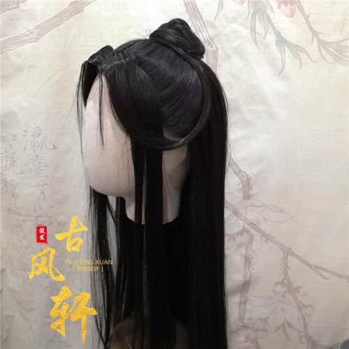 古风轩手钩假发天官谢怜cosplay造型手织前蕾丝美人尖假发 - 图1