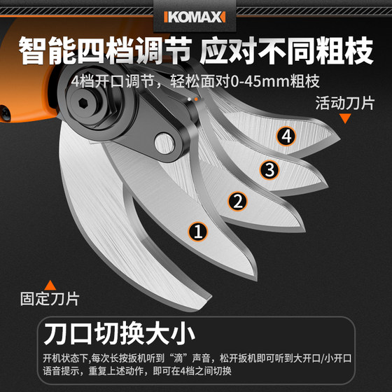 Special lithium-ion garden scissors for pruning branches