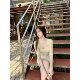 ຄວາມຮູ້ສຶກຂອງຄວາມງາມໄດ້ທັນທີ ~ ປາດຖະຫນາອັນບໍລິສຸດ slim beige ຂະຫນາດໃຫຍ່ ຄໍ U-ຄໍສີ່ຫຼ່ຽມມົນ mid-sleeve ເສື້ອທີເຊີດ