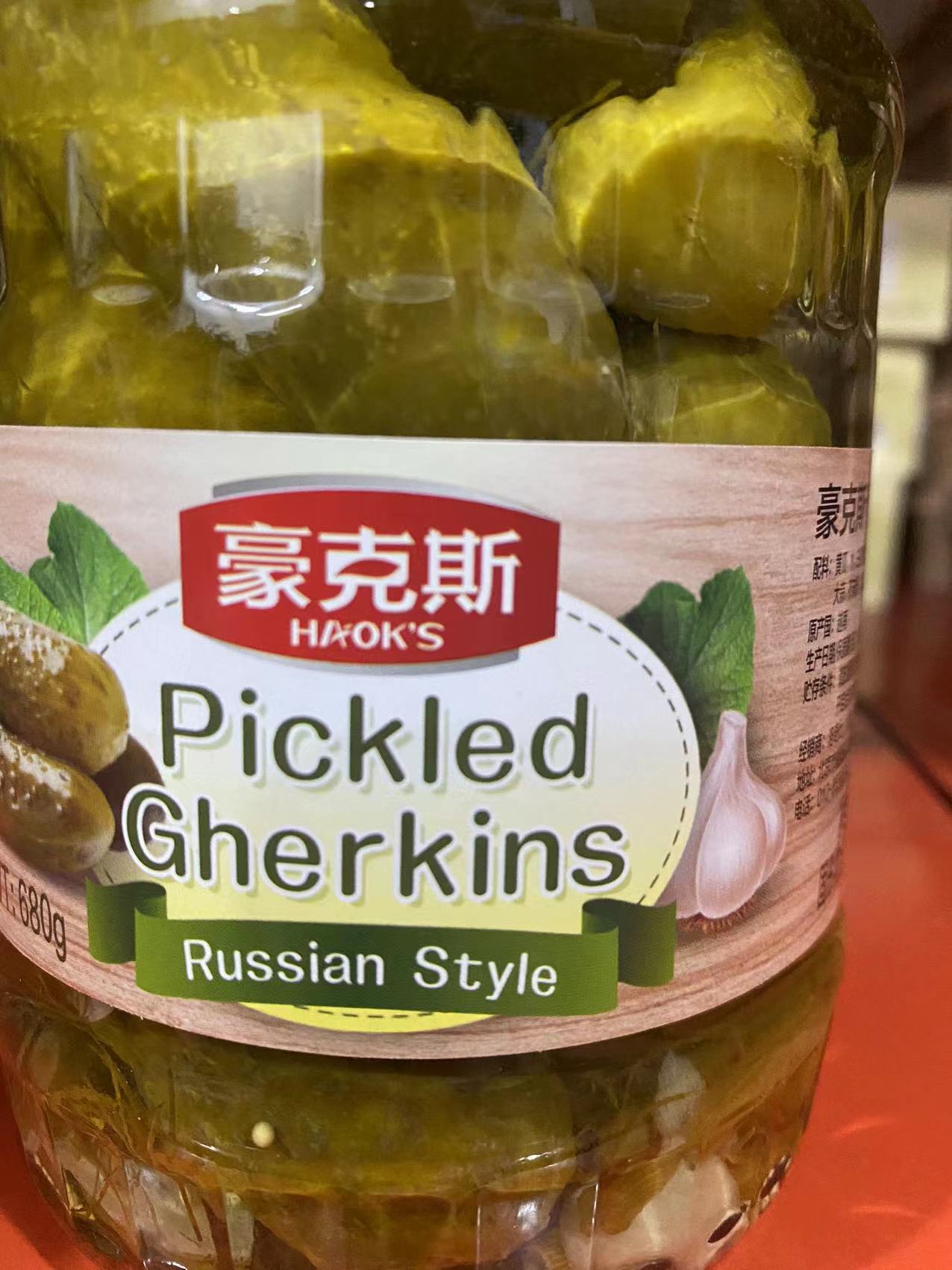 PICKLED GHERKINS RUSSIAN CUCUMBER俄式酸黄瓜豪克斯越南进口 - 图0