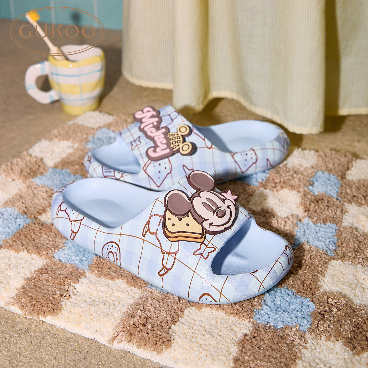 Gukoo/果壳拖鞋女夏季迪士尼联名新款踩屎感可爱女士居家凉拖鞋,淘宝优惠券,粉丝福利购,淘宝优惠卷