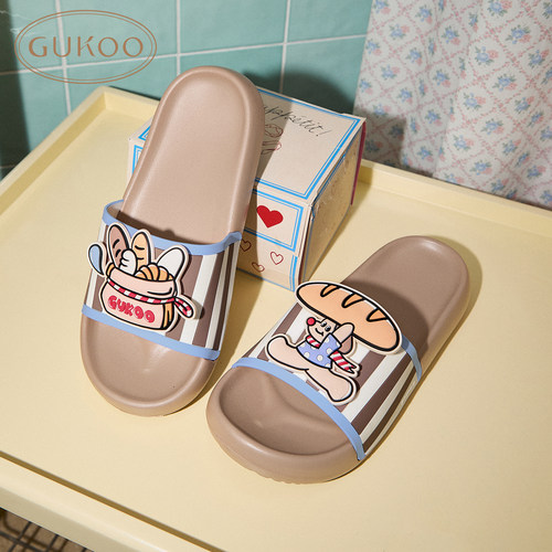 Gukoo/果壳拖鞋女夏季轰轰小狗新款可爱百搭女士居家凉拖鞋 - 图0