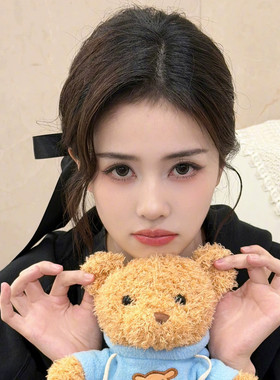 白鹿同款黑色蝴蝶结飘带发夹女2026款高级感后脑勺半扎发头饰发卡