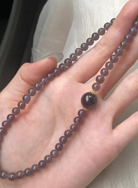 新中式显白烟灰紫双圈手串葡萄紫琉璃仿和田钰精致气质百搭手链女