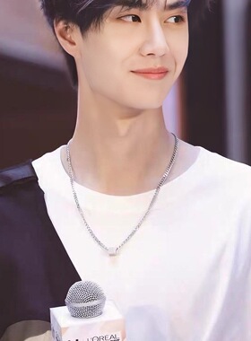 明星同款项链男潮钛钢嘻哈简约ins风百搭韩版个性原宿方块吊坠