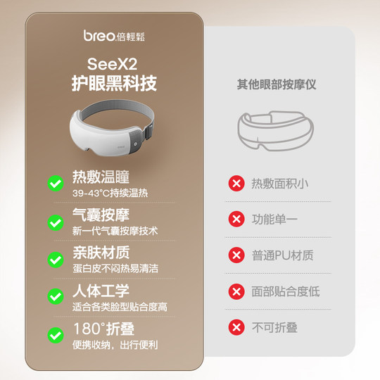 孙颖莎同款倍轻松眼部按摩仪热敷仪缓解疲劳护眼仪眼罩眼保仪