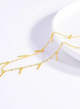 欧美时尚轻奢小金穗套链复古项链