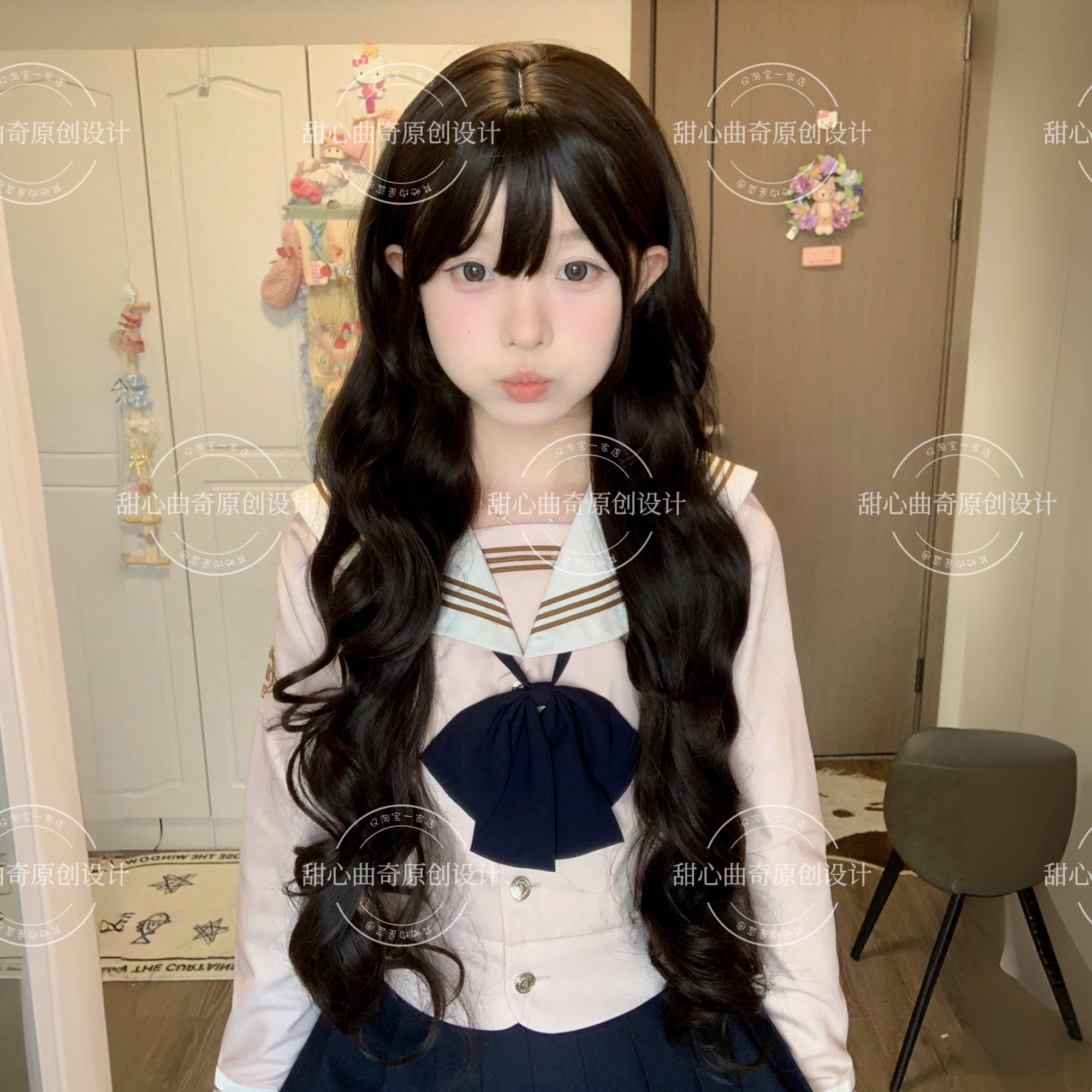 长发公主80cm假发甜心曲奇原创定制长款双马尾卷Lolita法式优雅JK - 图2