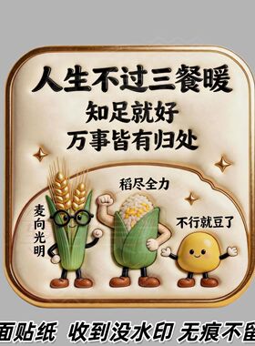 创意搞怪人生不过葱姜蒜趣味谐音文案日常解压装饰冰箱自粘贴纸