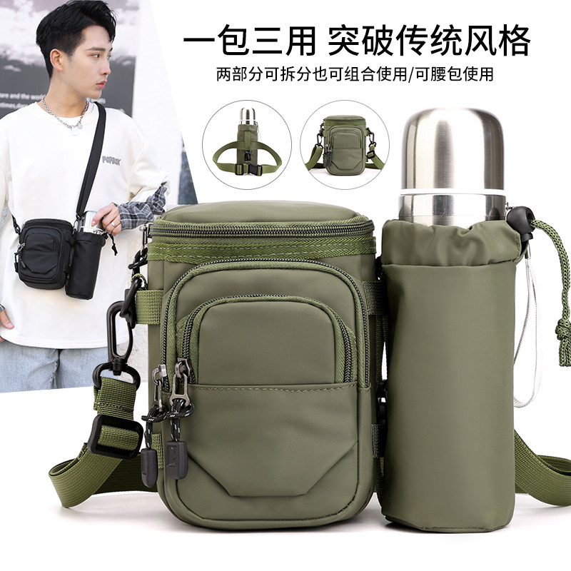 潮牌小包包男2023新款帆布男包牛津布水壶包斜挎包男士休闲单肩包