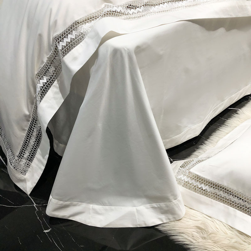 MEIMIU高端女王W系列进口镂空床上用品四件套全棉纯棉床单被酒店