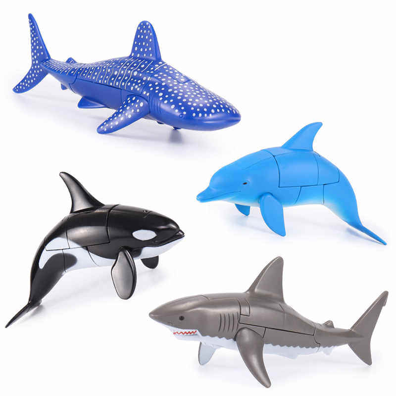 儿童益智机甲变形动物男童海洋模型海豚虎鲸鲨鱼机器人玩具男孩,淘宝优惠券,粉丝福利购,淘宝优惠卷