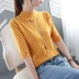 Đầu thu mới 2019 cho nữ bộ áo len thời trang tay áo sơ mi nửa tay áo len nữ bên ngoài mặc mùa xuân và mùa thu - Đan Cardigan áo khoác len Đan Cardigan