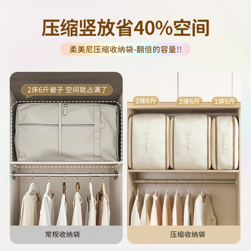 佳帮手被子收纳袋羽绒服棉被衣物压缩袋大容量家用整理布袋收纳箱 - 图1