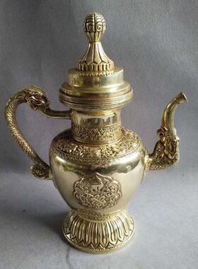 荣华富贵家居客厅摆件铜酒壶