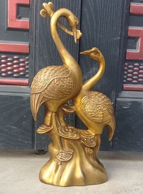 如意吉祥物仙鹤工艺品风水铜器