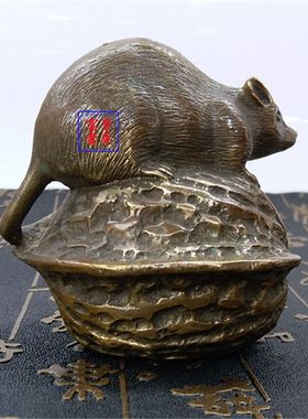 荣华富贵客厅动物摆件聚财铜老鼠