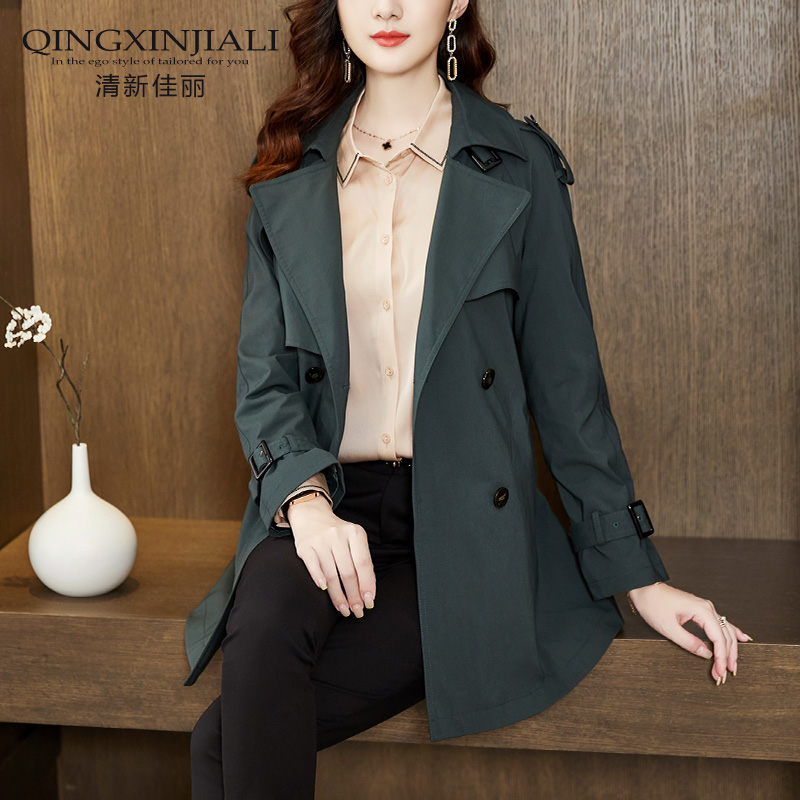 女中长款小个子2020春秋装流行风衣 清新佳丽风衣