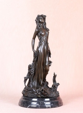 雕塑书房铜雕塑铜花仙子摆件收藏