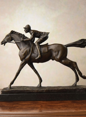 铜雕塑赛马铜像马术摆件