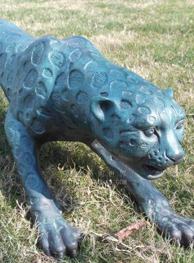 动物铜雕塑捷豹猎豹豹工艺品摆件摆设艺术品家居装饰品礼品