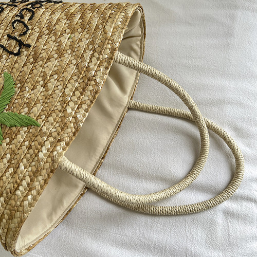 2026新款麦杆手工编织包包女夏季海边度假大容量草编包手提单肩包 - 图1