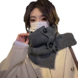 Шерстяной шарф, демисезонный универсальный фальшивый воротник, трикотажный шарф-платок для отдыха, с защитой шеи