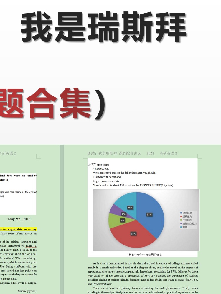 我是瑞斯拜考研词汇课讲义 考研作文模板 我是瑞斯拜的英语店铺