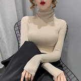 Демисезонный бархатный лебедь, приятный телу трикотажный свитер, облегающий крой, в западном стиле, по фигуре