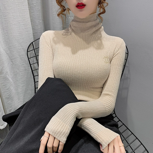 Демисезонный бархатный лебедь, приятный телу трикотажный свитер, облегающий крой, в западном стиле, по фигуре