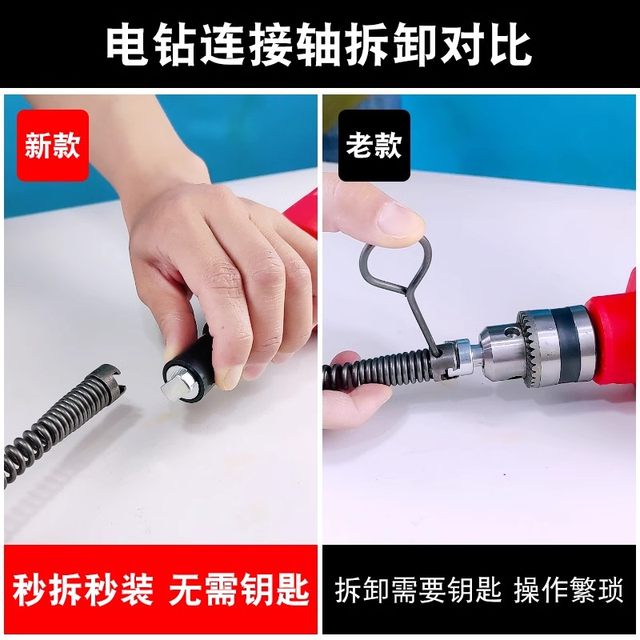 Electric pipe dredger clears toilet sewer