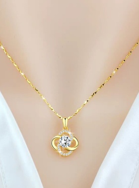 项链女金色连理枝时尚百搭锁骨链