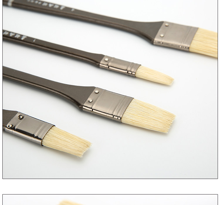 嘉铭美术水粉油画美术用刷子猪鬃油画笔丙烯画笔长杆打底猪毛板刷,淘宝优惠券,粉丝福利购,淘宝优惠卷