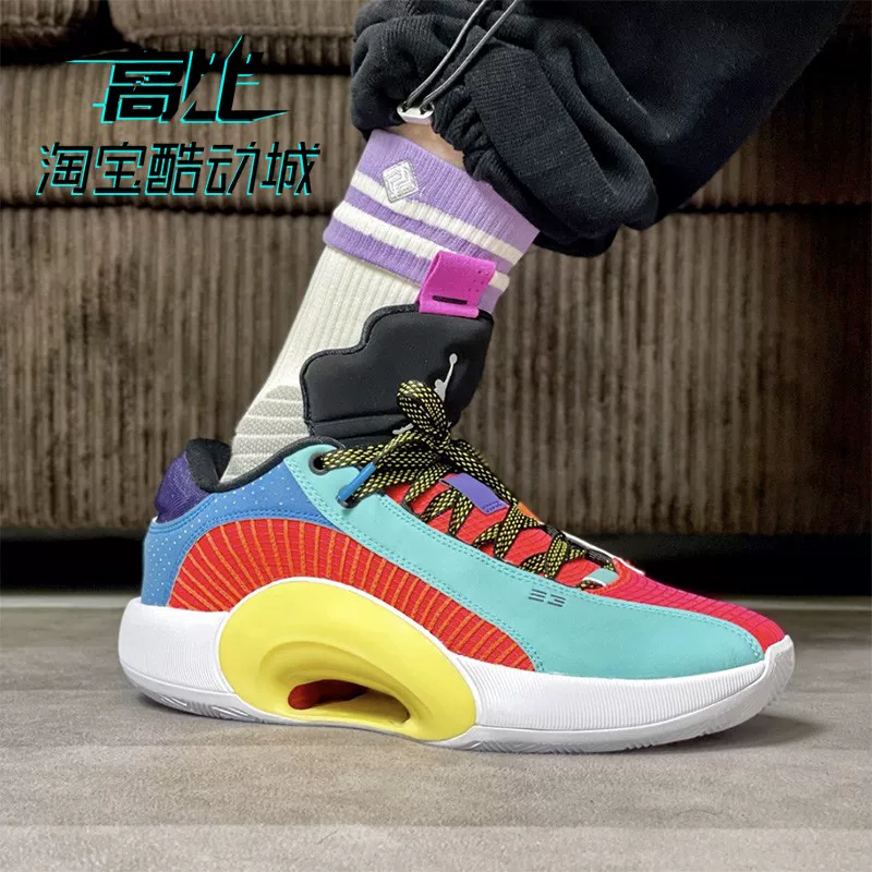 AIR JORDAN AJ35 цветная вышивка закат Dongdan мужские и женские молодёжные баскетбольные кроссовки DJ2831-300