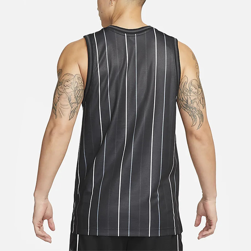 Nike/耐克新款男子篮球训练休闲运动透气无袖背心T恤 DX0436-010 - 图0