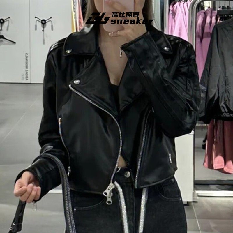 Adidas阿迪达斯三叶草女子机车风仿皮运动复古短款夹克外套JL7553,淘宝优惠券,粉丝福利购,淘宝优惠卷