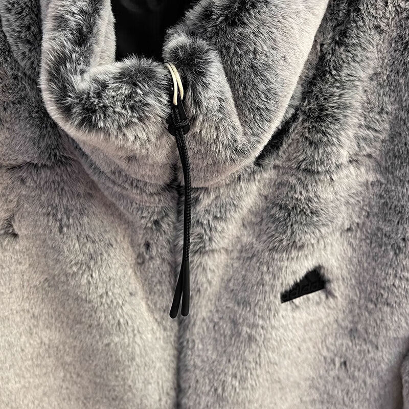 阿迪达斯秋冬女子立领人造皮草毛绒保暖宽松休闲外套夹克JJ1081,淘宝优惠券,粉丝福利购,淘宝优惠卷