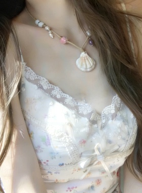 海边度假风陶瓷贝壳串珠项链